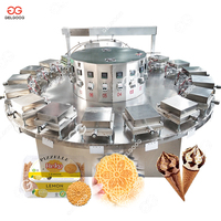 Italian Ice Cream Cone Line Gas Sugar Cornet Maker Chocolate Filled Mini Cones Automatic Machine for Sweet Ice Cream Cone