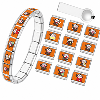 Bracelet à breloques italien en acier inoxydable, motif Halloween, vampire, dessin animé, emoji, chaîne, bijoux de mode DIY, fournisseur en gros