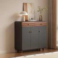 Meuble à chaussures modulaire en bois massif de style américain avec étagère à chaussures multi-niveaux moderne et 6 étagères pour salon