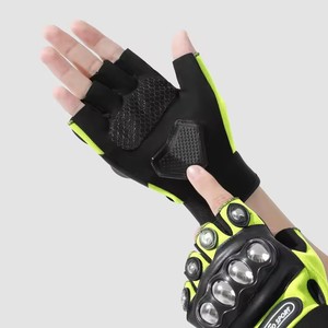 Gants d'équitation de <span class=keywords><strong>moto</strong></span> <span class=keywords><strong>demi</strong></span>-doigt personnalisés de motard de course sans doigts respirants pour hommes - Product Image 3