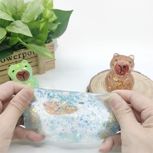 ของเล่นบีบคาปิบาร่า ไส้มาลโทส TPR กลิตเตอร์ใส ยืดหยุ่น คืนรูปช้า ของเล่นเสริมพัฒนาการ - Product Image 5