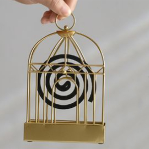 Birdcage Shaped Mosquito Repellent Incense Holder Tray Fireproof Coil Box Metal Wrought Burners Plate Rack Home Hotel Decor