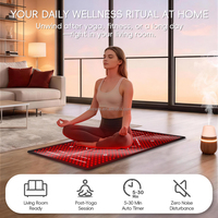 Alfombrilla de Yoga Grande con Luz Roja Infrarroja de 660nm y 850nm, 40W, 5 Niveles de Brillo, para Bienestar, Fitness y Recuperación en Casa