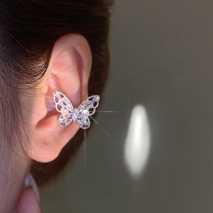 Orecchini a Farfalla con Zirconi per Donne, Stile Coreano Chic, Clip per Orecchie a Forma di Stella e Quadrato, Gioielli di Lusso da Regalo - Product Image 3