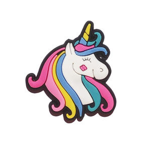 Usine nouvelle vente en gros Stock sabots breloques rose mignon <span class=keywords><strong>licorne</strong></span> arc-en-ciel filles chaussures décoration accessoires PVC boucle chaussures breloques - Product Image 5