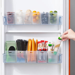 Contenedores de almacenamiento de plástico para puerta lateral de <span class=keywords><strong>nevera</strong></span> doméstica, cajas de mantenimiento fresco, contenedor de aperitivos multiusos sobre la <span class=keywords><strong>nevera</strong></span> - Product Image 6