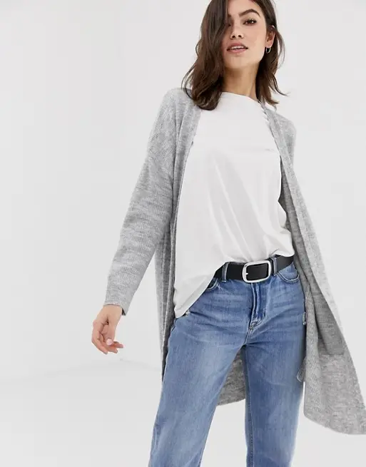 Womens Clothing Longline Cardigan In Grey