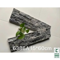 Placage de pierre naturelle de basalte pour mur extérieur de villa élévation de revêtement d'ardoise de mur extérieur avec la tuile commune fendue et la forme de bloc