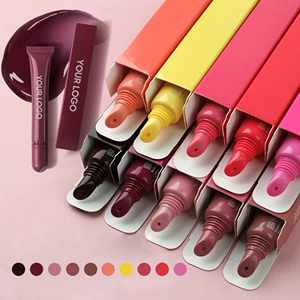 Gloss à lèvres liquide végétalien coloré et brillant aux peptides, huile à lèvres hydratante effet gelée, cosmétiques pour les lèvres avec logo personnalisé - Product Image 2