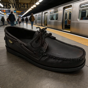 ZYF, <span class=keywords><strong>Scarpe</strong></span> Basse Casual in Pelle Marrone Stile Nautico con Lacci, Modello Penny, per il Tempo Libero, Taglie Grandi HSW040 - Product Image 4