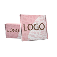 Boîte d'expédition luxueuse en carton ondulé rose, en matériau recyclé, doublée d'éponge, avec pelliculage mat, gaufrage UV, taille personnalisée, pour cadeau
