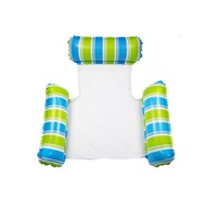 Colchoneta flotante inflable de tres tubos de PVC para adultos portátil con respaldo plegable para juego de agua piscina entretenimiento flotadores colchón