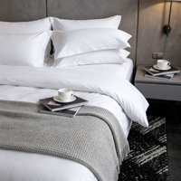 Parure de lit d'hôtel 5 étoiles, linge blanc de luxe, doux comme du coton 100%, satin uni, housse de couette, draps de lit d'hôtel