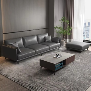 Set di Divani Contemporanei in Pelle, Moderni per Soggiorno, Arredamento Casa Puro - Product Image 3