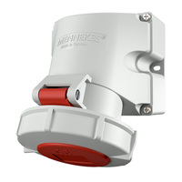 Nouvelle Prise Industrielle Murale MENNEKES 9382 IP40 ABS Rouge 3P + N + E 25 Mâle/Femelle, 32A 400V, Bronze Phosphoreux