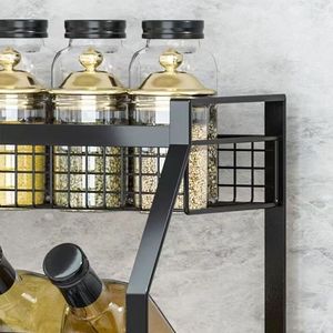 Étagère de rangement multifonctionnelle pour épices et condiments, à poser sur le comptoir ou à fixer au mur, article ménager imperméable. - Product Image 3