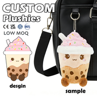 Fabricant OEM de Peluches Personnalisées, Souvenirs en Peluche, Thème Thé au Lait et Crème Glacée, Mini Version Personnalisée, Porte-clés Mignon, Pendentif Unisexe