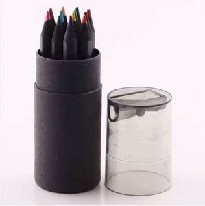 Crayons hexagonaux miniatures personnalisés avec logo imprimé, crayons de couleur en bois noir de haute qualité en vrac pour la promotion - Product Image 4