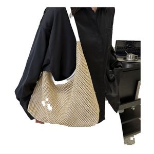 Luxuriöser geflochtener Tourbière-Design-Taschen für Damen, handgefertigte japanische Häkeltasche aus veganen Materialien, kleine <span class=keywords><strong>Burkin</strong></span>-Beuteltasche aus Seegras - Product Image 1
