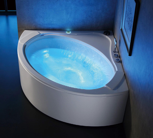 Bañera de Hidromasaje Redonda Independiente para Villas y Hoteles <span class=keywords><strong>Spa</strong></span>, Bañera Circular de Burbujas de Acrílico Sólido - Product Image 3