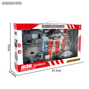 Cảnh mô hình tự lắp ráp xe thành phố chơi đặt đồ chơi xe cho trẻ em trai - Product Image 6