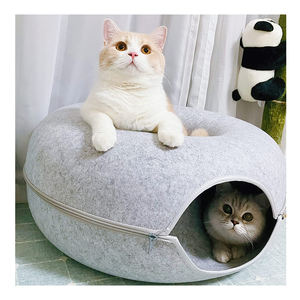 Al coperto tutte le stagioni 24 pollici scuro e nero gatto condominio Tunnel letto Peekaboo ciambella gatto grotta gatti letto - Product Image 6