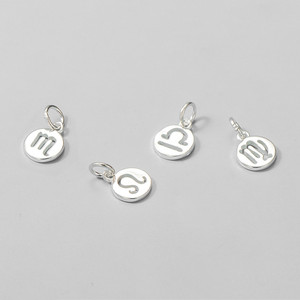 Ciondolo Rotondo Cavo con 12 Segni Zodiacali in <span class=keywords><strong>Argento</strong></span> Sterling <span class=keywords><strong>925</strong></span> per Creazione di Gioielli - Product Image 5