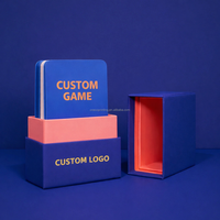 Ensemble de jeu de cartes de poker personnalisé OEM avec boîte à couvercle rigide, logo en feuille d'or, emballage de cartes à jouer personnalisées