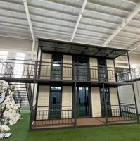 Maison préfabriquée modulaire verte, construite sur mesure, de luxe, en conteneurs, à deux étages, extensible, bureau, design moderne, ignifuge