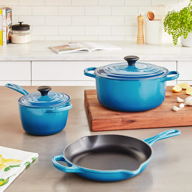 Wholesale Household 7 Pieces Enamel Coated Color Cast Iron Kitchen Utensils Cooking Tools Non-Stick Cookware Pots Pans Set · image 4