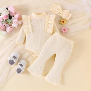 Yeni bebek düz renk çukur Bar uzun kollu <span class=keywords><strong>Ha</strong></span> Yi boynuz uzun pantolon saç - Product Image 2