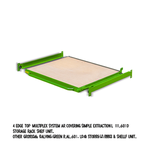 Fami 4 Edge Top Multiplex System Ar Covering Simple Extraction L 1160 D 1200 Green Ral6011 Storage <b>Rack</b> Shelf Unit - Product Image 3