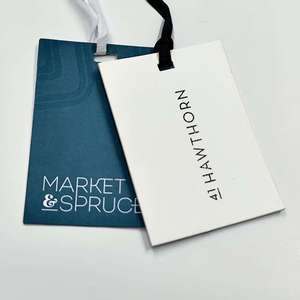 Xp-Tùy Chỉnh Hollow Kraft Giấy Treo Thẻ Với Logo Thương Hiệu Thiết Kế Sợi Dây Thừng Chuỗi Đu Nhãn Cho Quần Áo Túi Xách Và Thời Trang Hàng May Mặc - Product Image 3