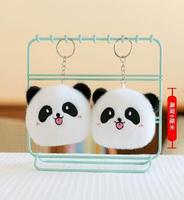 Porte-clés en peluche Panda rond et doux de 4 pouces, mini-ours en peluche, prix pour machine de jeu d'arcade de centre commercial, fournisseur direct, article en stock