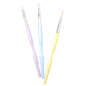 Ensemble de 3 pinceaux à ongles en nylon de couleur, pour nail art, avec manche en plastique, pour dessin de lignes fines, peinture, outil de manucure de salon - Product Image 4