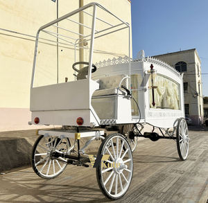 Cercueil roulant pour cérémonie funèbre, magnifique carrosse funéraire avec rideaux - Product Image 2
