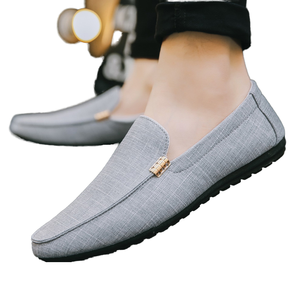 Men's Stylish High-Top Canvas <b>Slip</b>-On PU PVC Insole Bean <b>Shoes</b> with Mesh Lining Anti-<b>Slip</b> Breathable for Summer and Winter - Product Image 4