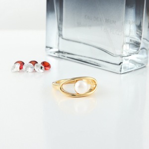 Anillo de Perlas Doradas yunnique, Diseño Geométrico, Engaste a Presión, Joyería de Moda Unisex, Regalo - Product Image 3