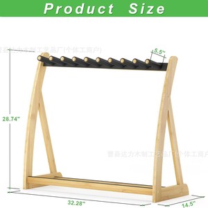 Estante de almacenamiento para guitarra de madera, soporte de suelo de madera maciza, organizador multiinstrumento, expositor para estudio en casa - Product Image 4