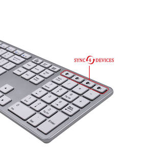 Clavier d'ordinateur portable sans fil Bluetooth blanc avec disposition en hébreu et russe - Product Image 6