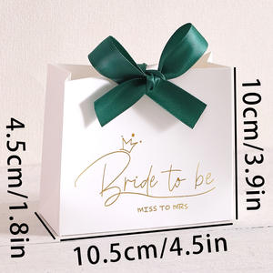 10*10,5*4,5 cm Bride to Be Candy Boxes Despedida de soltera <span class=keywords><strong>Miss</strong></span> to <span class=keywords><strong>Mrs</strong></span> White Boxes con cinta Wedding Candy Mini bolsas de embalaje de regalo - Product Image 3