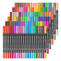 Stylo aquarelle double pointe 24-120 couleurs, lavable à l'eau, ensemble de pinceaux de peinture pour enfants, marqueur à base d'eau pour la peinture artistique