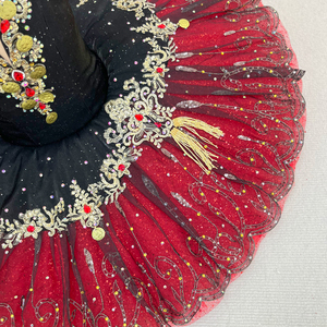 Traje de Ballet Profesional para Niñas, Estilo Occidental, para Entrenamiento de Baile de Salón, con Pedrería de Nailon - Product Image 3