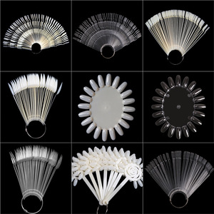 3 Knots Nail Art Thực Hành Mẹo Hiển Thị Ba Lan Ban False Nail Mẫu Gậy Trong Suốt Fan-Shaped Nail Swatch Gậy Với Vòng - Product Image 5