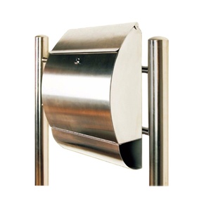 Classique Moderne en acier inoxydable résistant aux intempéries extérieur post boîtes aux lettres avec support - Product Image 1