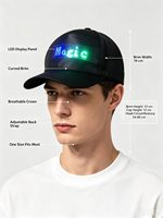 Casquette de baseball avec écran LED Bluetooth, chapeau LED rechargeable par USB avec message texte personnalisé pour fête, festival, club