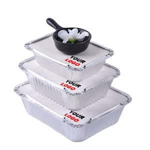 Contenedores Desechables <span class=keywords><strong>de</strong></span> <span class=keywords><strong>Aluminio</strong></span> <span class=keywords><strong>de</strong></span> 8.8oz, Marca OEM, con Tapa, <span class=keywords><strong>para</strong></span> Alimentos - Product Image 1