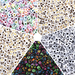 Hạt Acrylic Vuông 5mm Màu Đen Trắng Lỗ Lớn Dùng Trang Trí Quần Áo, Làm Vòng Tay, Hoa Tai, Phụ Kiện Làm Trang Sức, Nguyên Liệu Làm Trang Sức - Product Image 1