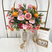 FB741 Künstliche Seidenblumen Tischdekoration 70cm Große Rosa Weiße Rosen Blumenarrangement Süße Geburtstagsparty Dekoration