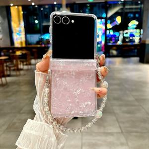 Pour Samsung <span class=keywords><strong>Galaxy</strong></span> <span class=keywords><strong>Z</strong></span> <span class=keywords><strong>Flip</strong></span> 7 6 5 <span class=keywords><strong>3</strong></span> 5g étui luxe Aurora Laser Shell motif antichoc housse de protection pour Zflip7 Flip6 Flip5 - Product Image 4